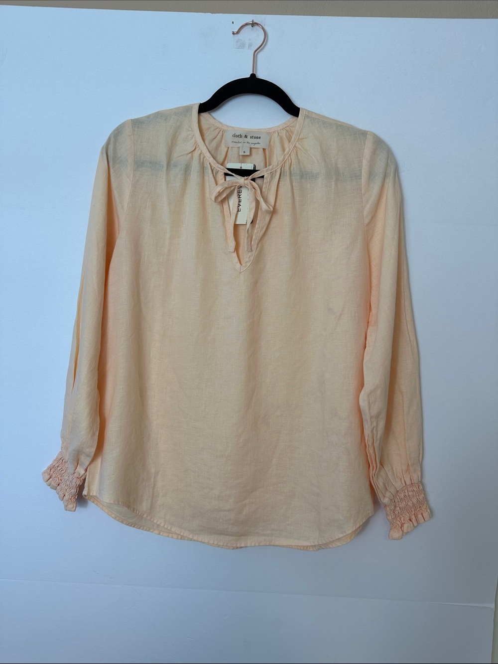 cloth & stone Pale Peach Tie-Neck Blouse